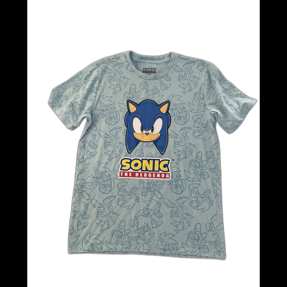 Sega Sonic The Hedgehog Shirt Youth Size XL Blue Sega T-shirt